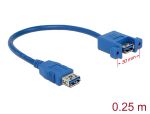 DELOCK USB3.0 Kabel A -> A Bu/Bu 0.25m Einbau