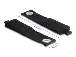 DeLOCK Strapazierfähiger Klettgurt mit Befestigungsöse L 435 x B 50 mm schwarz 5 Stück