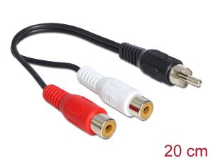 DELOCK Cinchkabel 2x Cinch -> 1x Cinch Bu/St 0.20m
