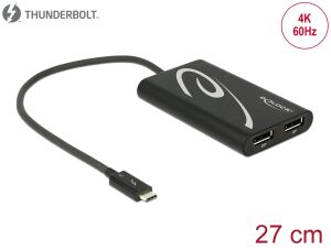DELOCK Adapter Thunderbolt 3 -> 2x DP St/Bu 4K 60Hz