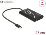 DELOCK Adapter Thunderbolt 3 -> 2x DP St/Bu 4K 60Hz
