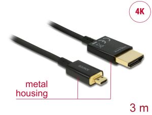 DELOCK Kabel HDMI Ethernet A ->micro D St/St 3m 3D 4K slim