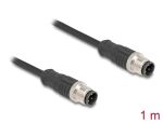 DELOCK M12 Kabel D-kodiert 4 Pin Stecker zu Stecker PVC 1 m