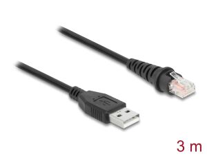DELOCK RJ50 zu USB 2.0 Typ-A Barcodescanner Kabel 3 m