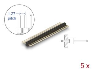 DELOCK Stiftleiste 20 Pin, Rastermaß 1,27 mm, 1-reihig 5 St.