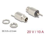 DeLOCK Steckverbinder DC 5,5 x 2,5 mm Buchse zum Einbau...
