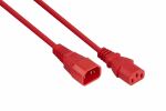 Kabelmeister Kaltgeräteverlängerung Kaltgeräte-Stecker C14 an Kaltgeräte-Buchse C13, rot, 0,75mm², 1m