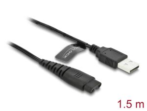 DeLOCK USB Ladekabel 5 V für Elektrorasierer kompatibel mit Hatteker RFC-588, RFC-598, RFC-690, RFC-692, RFC-696, RSCX-7568, RSCX-9598 Serie - Rasierer Ladegerät Ersatzkabel 1,2 m