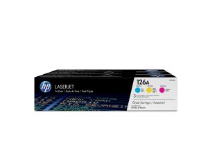 HP 126A 3er-Pack Cyan/Magenta/Gelb Original LaserJet Tonerkartuschen