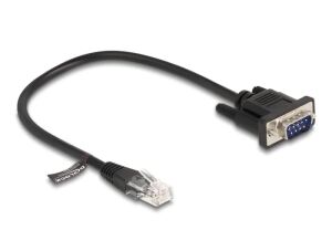 DeLOCK Kabel RJ45 Stecker zu Seriell RS-232 D-Sub 9 Stecker 30 cm schwarz