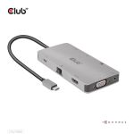 CLUB3D USB Gen1 Type-C 9-in-1 hub with HDMI, VGA, 2x USB Gen1 Type-A, RJ45, SD/Micro SD card slots and USB Gen1 Type-C Female port