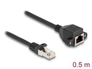 DELOCK RJ50 Verlängerungskabel Stecker zu Buchse S/FTP 0,5m