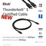 CLUB3D CAC-2501 Thunderbolt-Kabel 1 m 120 Gbit/s Schwarz