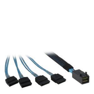 Inter-Tech 0.5m SFF 8643/4x SATA 0,5 m Schwarz, Blau