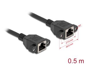 DELOCK Verlängerungskabel S/FTP RJ45 BU -> BU Cat6A 0.50m sw