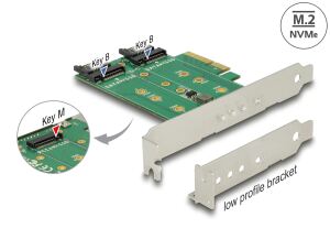 PCI Expr Card Delock 3x M.2 Slot Low Profile