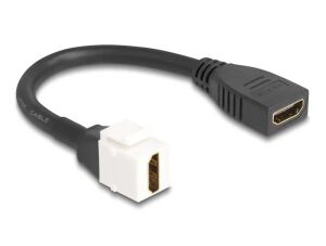 DeLOCK Keystone Modul Kabel HDMI Buchse zu Buchse 8K 60 Hz 20 cm schwarz