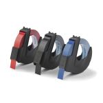 DYMO Original Prägeband | 3D schwarz | blaurot und schwarz | 9 mm x 3 m | selbstklebendes Kunststoff Etikettenband | für Junior & Omega Beschriftungsgerät | 3 Stück
