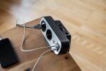 Brennenstuhl 1153580210 Verlängerungskabel 2 m 9 AC-Ausgänge Drinnen Schwarz, Silber