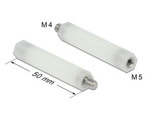 DELOCK Abstandshalter M 5 x M 4,Sechskant,Innen/Außen 50 mm