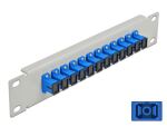 DELOCK 10" LWL Patchpanel 12 Port SC Simplex blau 1 HE grau