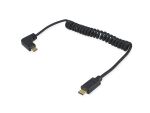 Equip USB 2.0 C auf C 90° abgewinkeltes Spiralkabel, Stecker/Stecker, 1 m