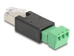 DeLOCK 66607 Kabeladapter RJ45 3 pin terminal block Schwarz, Grün