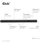 CLUB3D CSV-2550 laptop-dockingstation & portreplikator Kabelgebunden USB Typ-C Schwarz