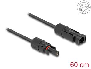 DELOCK DL4 Solar Flachbandkabel Stecker zu Buchse 60cm schw.