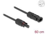 DELOCK DL4 Solar Flachbandkabel Stecker zu Buchse 60cm schw.