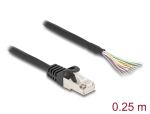 DeLOCK Kabel RJ50 Stecker zu offenen Kabelenden S/FTP 0,25 m schwarz
