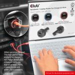 CLUB3D CAC-1922 Ladegerät für Mobilgeräte Laptop Schwarz Zigarettenanzünder Auto