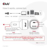 CLUB3D CAC-1922 Ladegerät für Mobilgeräte Laptop Schwarz Zigarettenanzünder Auto