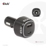 CLUB3D CAC-1922 Ladegerät für Mobilgeräte Laptop Schwarz Zigarettenanzünder Auto
