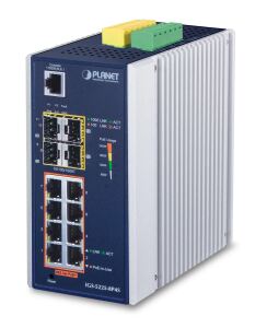 PLANET IGS-5225-8P4S Netzwerk-Switch Managed L2+ Gigabit Ethernet (10/100/1000) Power over Ethernet (PoE) Blau, Silber