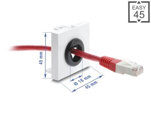 DELOCK Easy 45 Kabeldurchführung rund 18 mm Durchm.