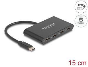 DELOCK USB 3.2 Gen 1 USB Type-C Hub mit 3x USB Type-C Buchse