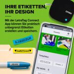 DYMO LetraTag 200B-Beschriftungsgerät mit Bluetooth | kompakter Etikettendrucker | verbindet sich über Wireless Bluetooth-Technologie mit iOS und Android | inklusive 1 x Papierschriftband in Weiß