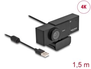 DELOCK USB UHD Webcam mit Mikrofon 4K 30Hz 110° Blickwinkel