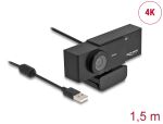 DELOCK USB UHD Webcam mit Mikrofon 4K 30Hz 110° Blickwinkel