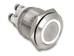 DELOCK Drucktaster zum Einbau 19 mm 4 x Schraubklemme LED w.