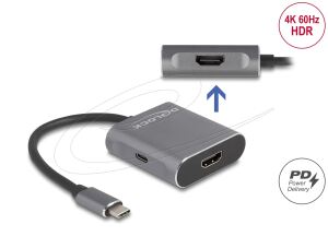 DELOCK USB Type-C Splitter zu 2 x HDMI MST mit USB Type-C