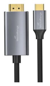 MediaRange MRCS217 Videokabel-Adapter 1,8 m USB Typ-C HDMI Schwarz, Silber