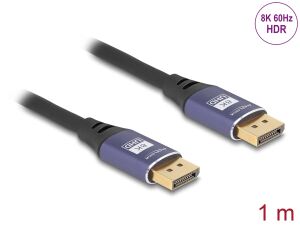 DELOCK DisplayPort Kabel 8K 60Hz 1m flieder Metall