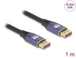 DELOCK DisplayPort Kabel 8K 60Hz 1m flieder Metall