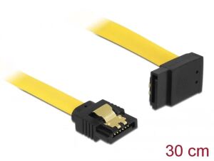 DELOCK SATA-Kabel SATA III -> SATA up St/St 0.30m gelb Clips