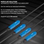 Lindy 43158 USB Kabel USB 3.2 Gen 1 (3.1 Gen 1) 8 m USB A 5 Gbit/s Schwarz