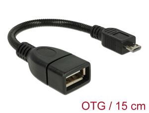 DELOCK Kabel A -> Micro-B Bu/St OTG 0.15m sw