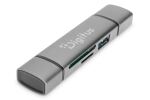 Digitus Dualer Kartenlesegerät & Hub USB-C / USB-A