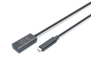 Digitus Aktives USB 3.2 Gen2 10G Verlängerungskabel, USB-C - USB-A, 5m